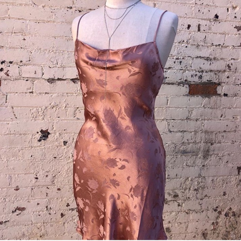 SOLD Cotton Candy LA Satin Cowl Neck Dress